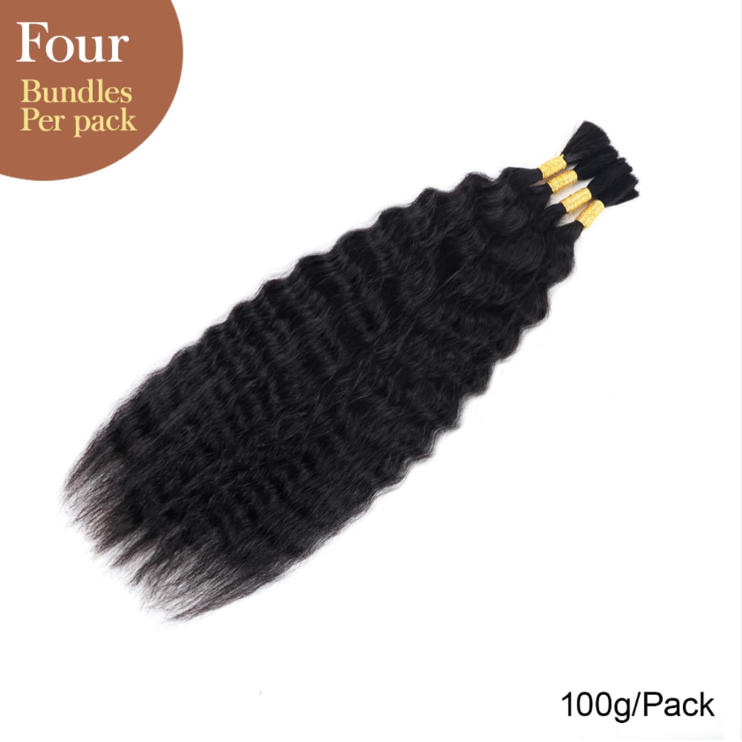 RLHAIR Wet and Wavy Human Braiding Hair Super Wave Bulk Human Hair For Braiding No Weft 100g (1Pack-4PCS) Super French Human Braiding Hair For Boho Braids (Super Wave(#1b), 16 Inch)