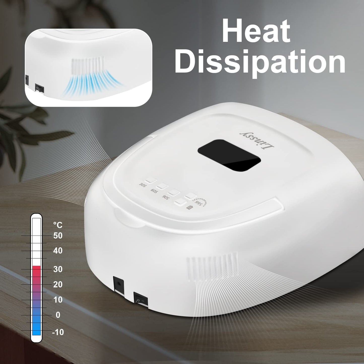 60W Rechargeable UV LED Nail Lamp, Faster Wireless Nail Dryer Gel Polish Light 42 Beads & Portable Handle, Professional Curing Lamp for Fingernail and Toenail (White)