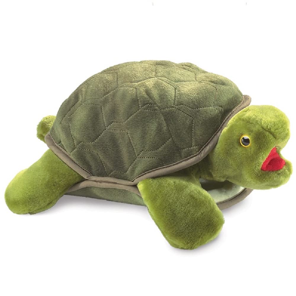 Folkmanis Puppets Turtle Hand Puppet, Green