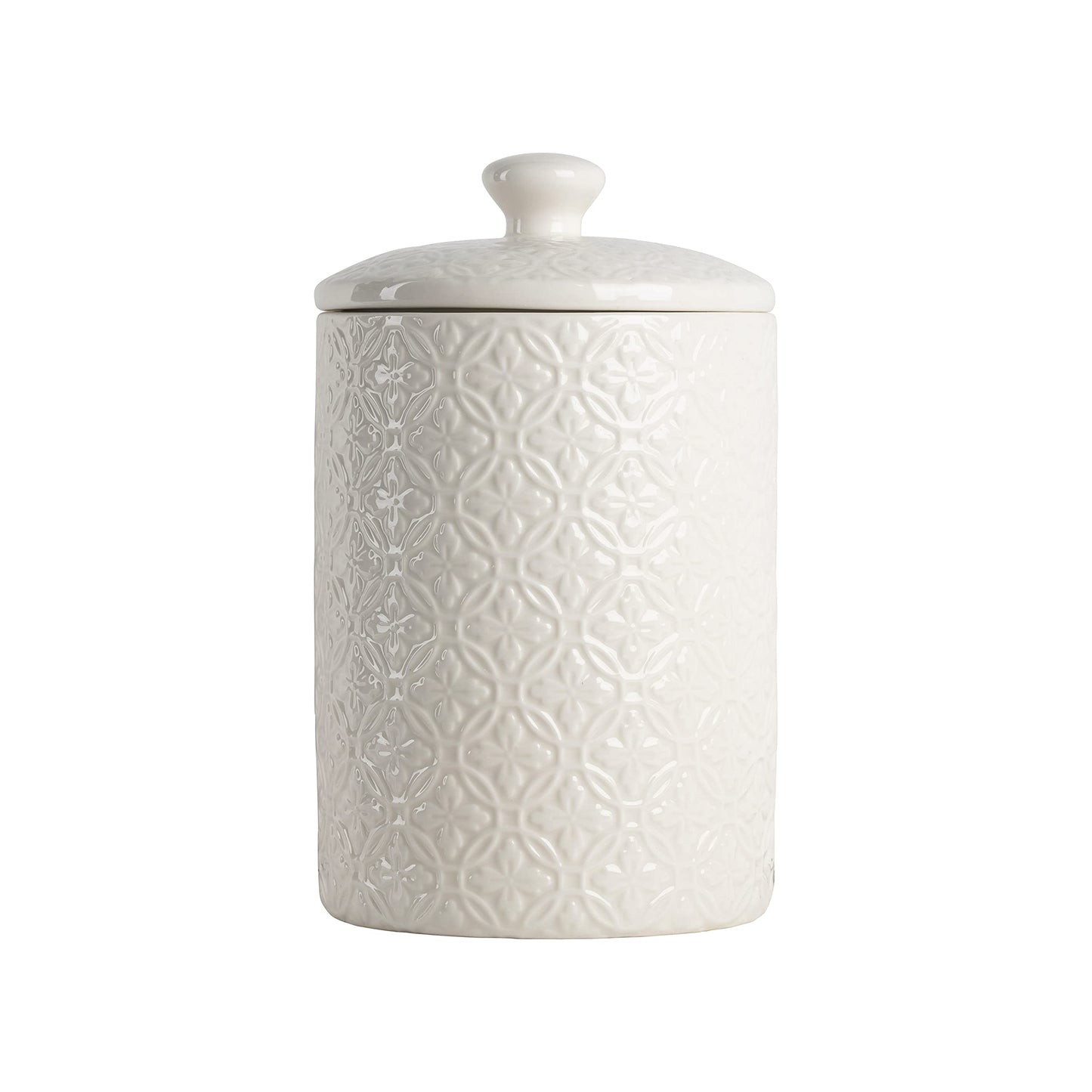 10 Strawberry Street CAN-HMPTN-WHT Kitchen Canister Set, 3 Piece, Hampton White