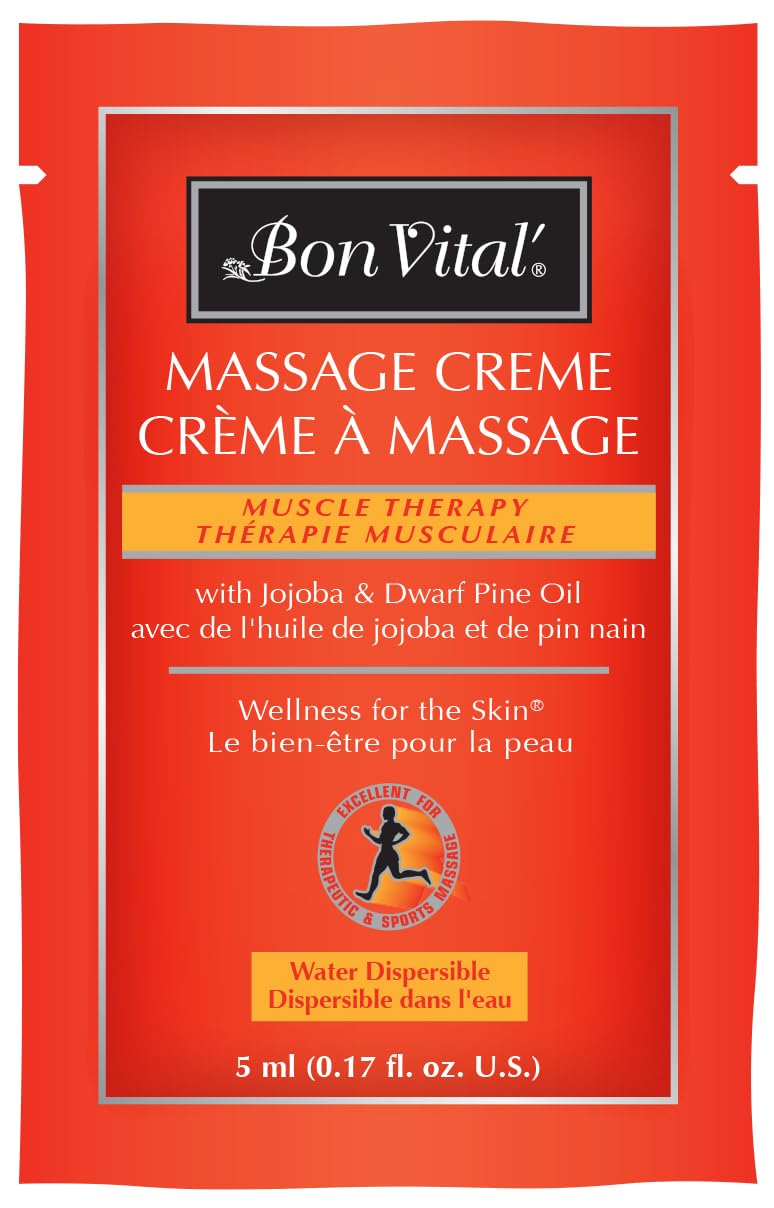 Bon Vital' Muscle Therapy Massage Creme, 1-Gallon, Massage Cream with Essential Oils for Deep Tissue, Sports, Swedish & Trigger Point Massage, Smooth Texture