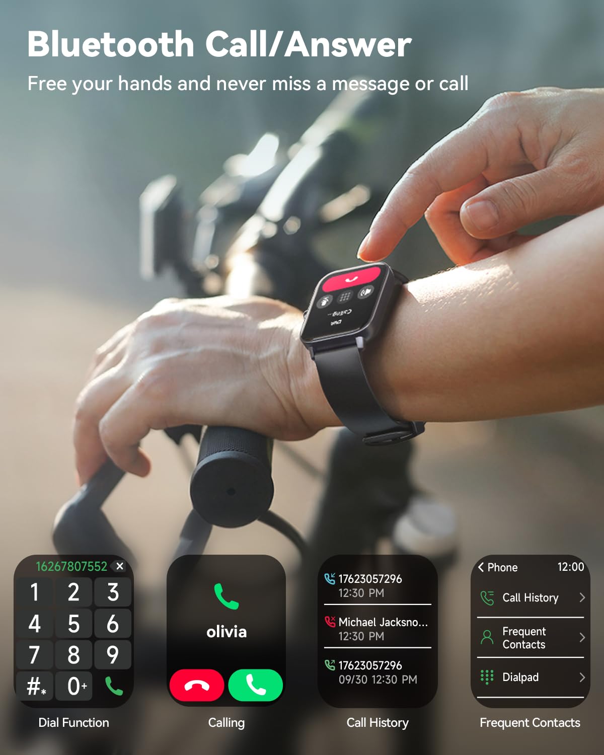 Smartwatch for Men Women, Alexa Built-in, 1.8" Fitness Tracker, IP68 Waterproof Smartwatch for Android & iPhone with Bluetooth Call (Answer/Make), Heart Rate/SpO2/Sleep Monitor/Pedometer, Black
