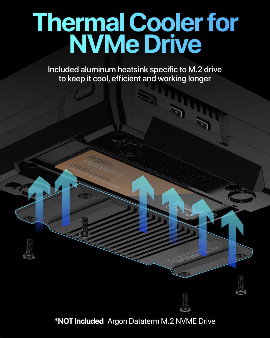 Argon NEO 5 M.2 NVME PCIE Case for Raspberry Pi 5 | Aluminum case with Built-in Fan