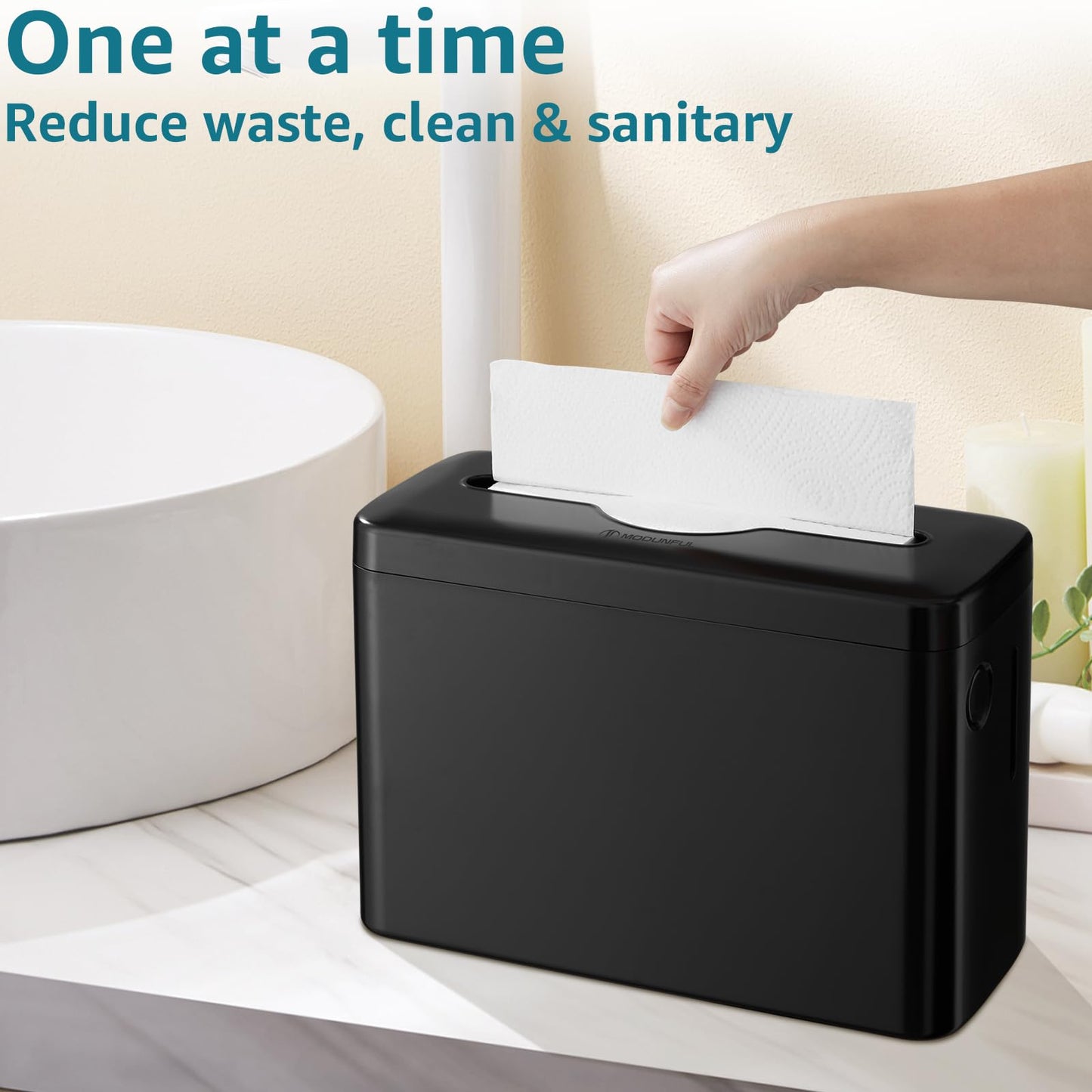 Paper Towel Dispenser Countertop, Modunful Bathroom Hand Towel Dispenser Commercial Multifold Trifold Paper Towels Dispenser for Home Kitchen Restaurant(Black)