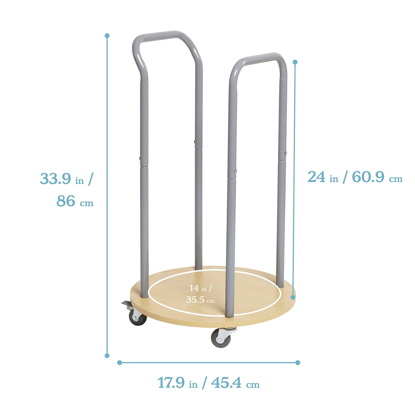 ECR4Kids Mobile Cushion Cart, Storage Trolley, Silver