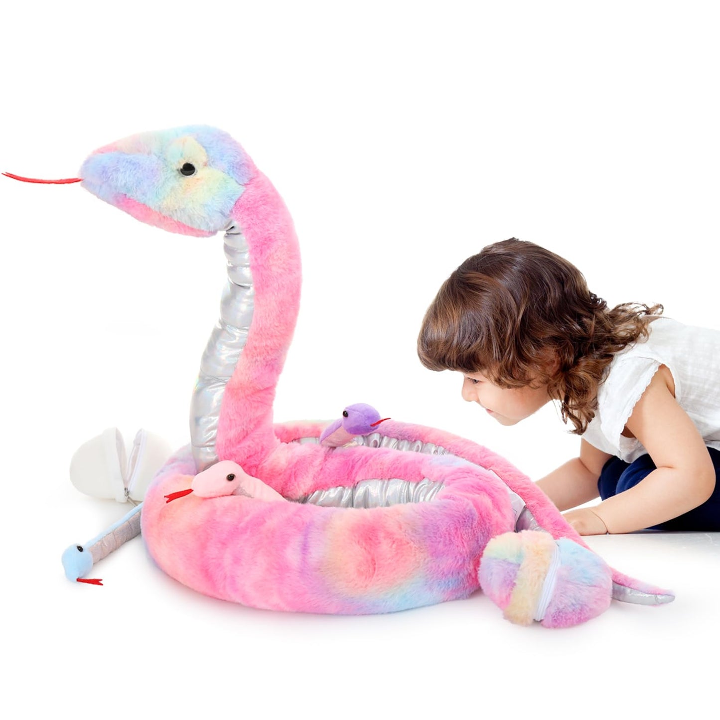 MorisMos Gaint Snake Suffed Animal, Pink, 200cm