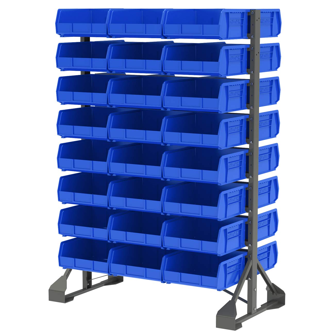 Akro-Mils 30235 AkroBins Plastic Storage Bins, Space-Saving Stackable Bins for Garage, Pantry, Craft Organization, 11-Inch x 11-Inch x 5-Inch, Blue, 6-Pack