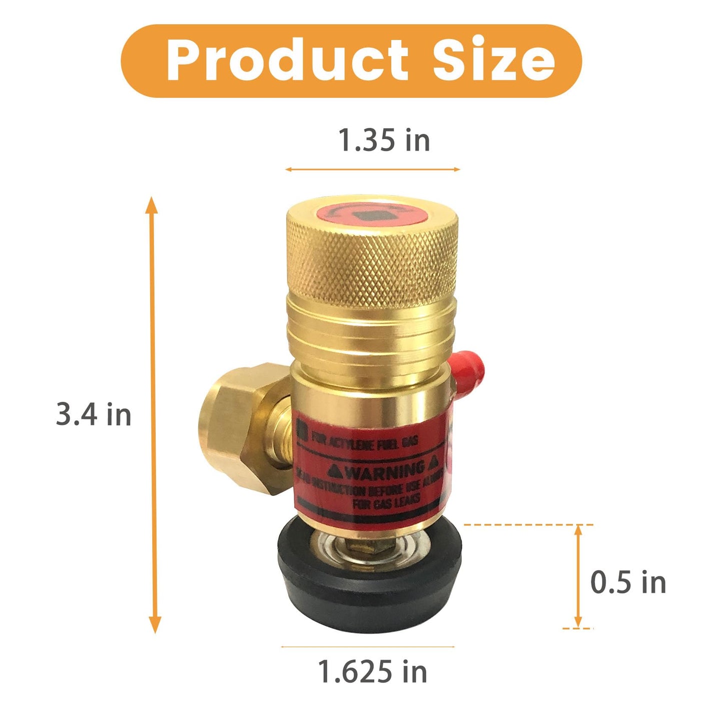 0386-0725 AR-B CGA520 Acetylene Regulator for B Tanks, for Turbo Torch regulator with Gauge, Use with TurboTorch Acetylene Kit, B Tank Torch Kit