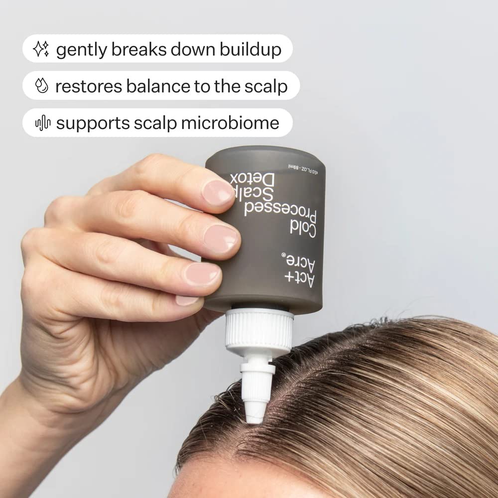 Act+Acre Cold Processed Vitamin E Scalp Detox Oil and BHA Salicylic Acid Scalp Exfoliator - For Dandruff and Dry Itchy Scalp - Hair Growth Treatment for Thinning Hair - Scalp Exfoliating Mask for Itch