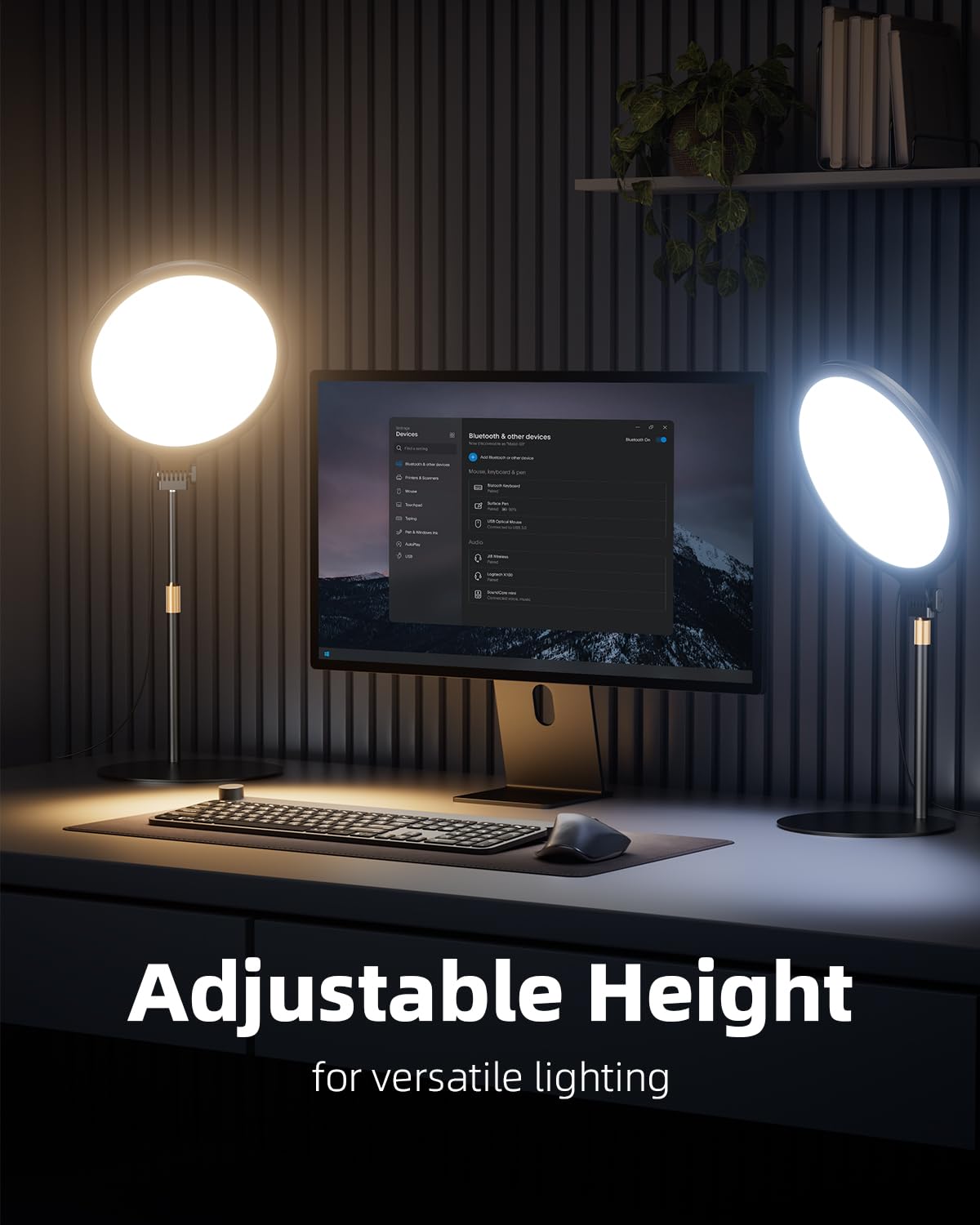 10.5" Ring Light with Stand, Full-Screen Selfie Ring Light for Desk with Phone Holder, Adjustable Laptop Light for Video Recording, Zoom Lighting for Computer, Meeting, Live Streaming, Podcast