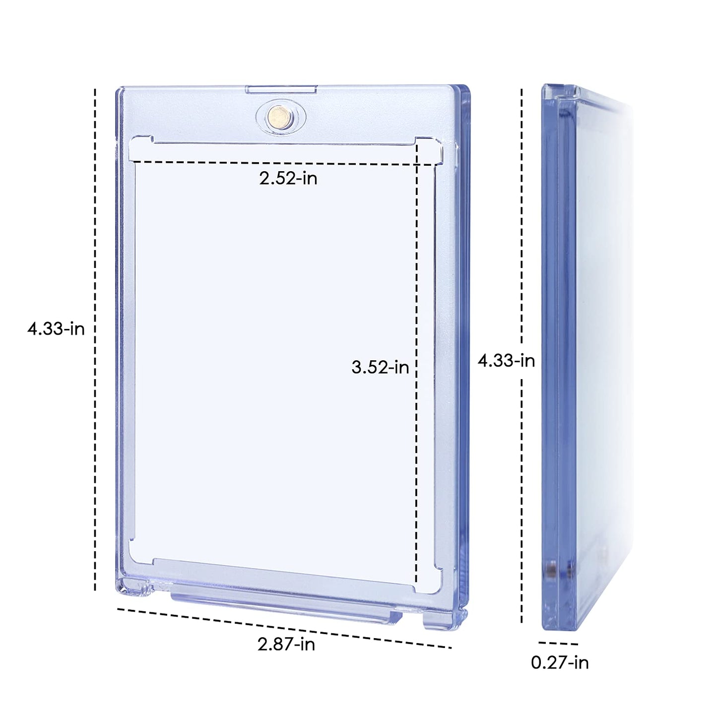 50ct Magnetic Card Holders Cases, 35pt Baseball Cards Protectors Fit for Sports Cards, Game Cards, Standard Cards Storage and Display
