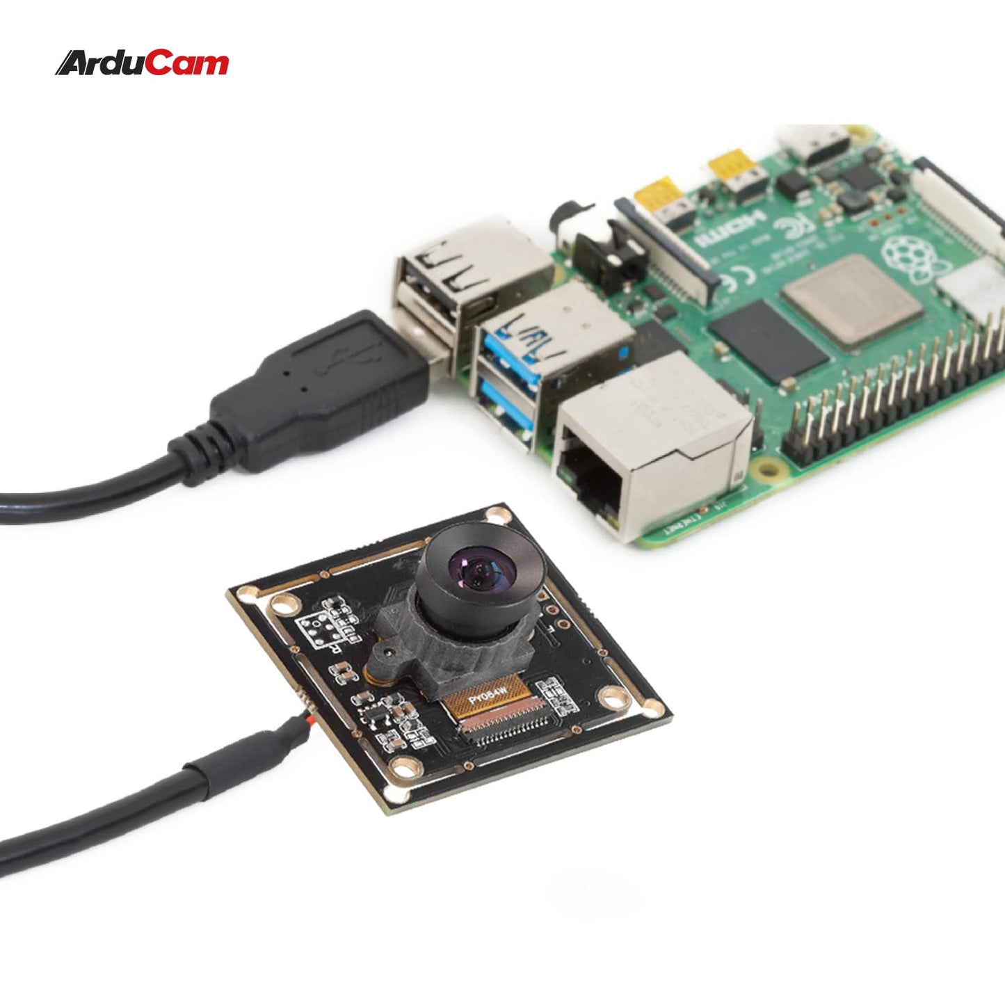 Arducam 2MP Global Shutter USB Camera, 50fps OV2311 Monochrome UVC Webcam Module with Low Distortion M12 Lens Without Microphones, Compatible with Windows, Linux, Android and Mac OS