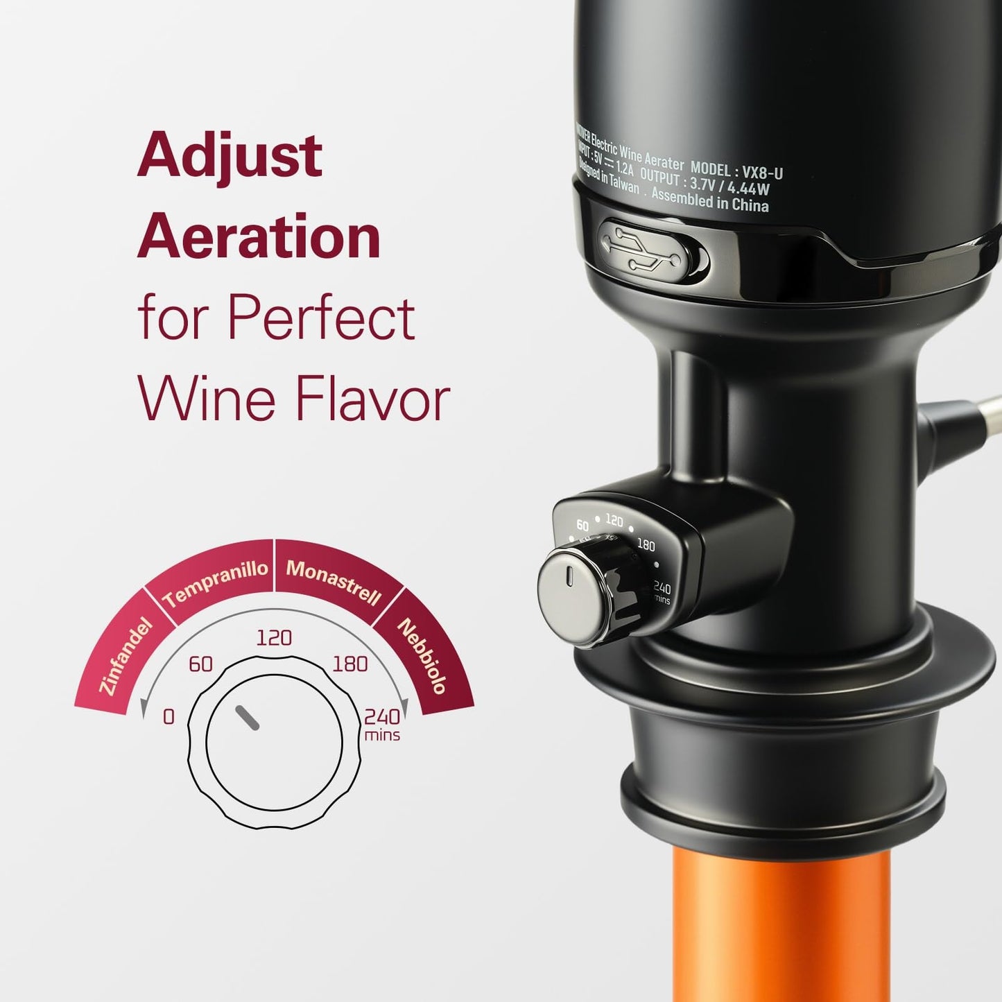 Wine Aerator for Instant Decanting (Upgraded) - No Waiting Time, Wine Decanter & Wine Dispenser 2 in 1, Rechargeable Electric Wine Aerator with One-Touch Pour Design, Ideal Dad Gift & Wine Accessories
