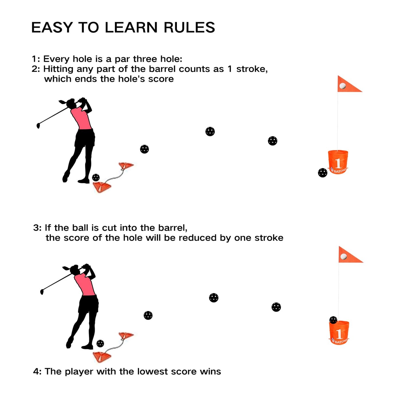 BATONE Backyard Golf Game for Kids and Adults Portable 6 Hole Golf Games Suitable Golf Chipping Game for Yard, Court, Lawn, Beach, Park···