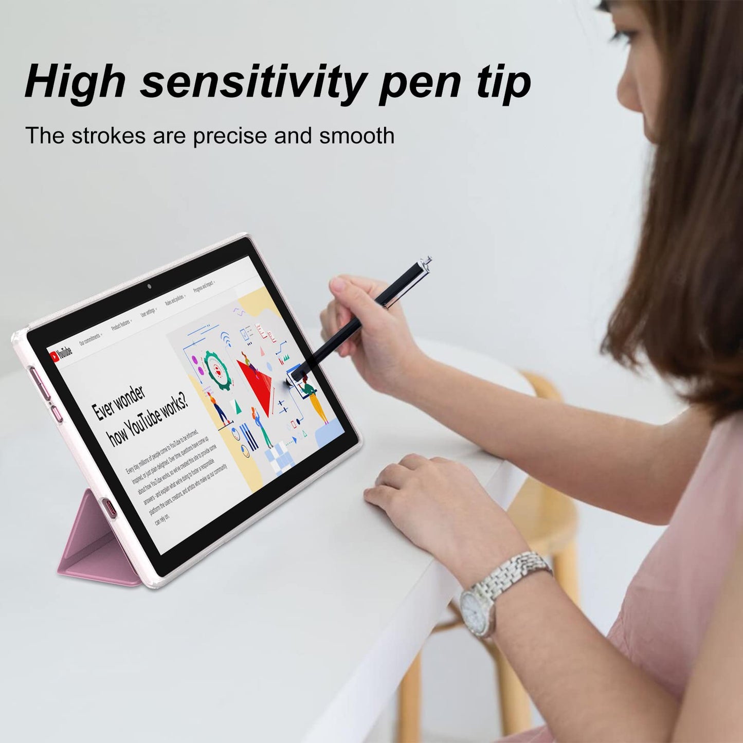 Android 14 Tablet, 10 inch Tablets with Keyboard, 8GB RAM+64GB ROM+1TB Expandable Tablet, 1.8Ghz Quad-Core Processor, Case/ Mouse/ Stylus/ 8MP Camera/ 6000mAh Battery/ 1280x800 HD Touch Screen Tablet