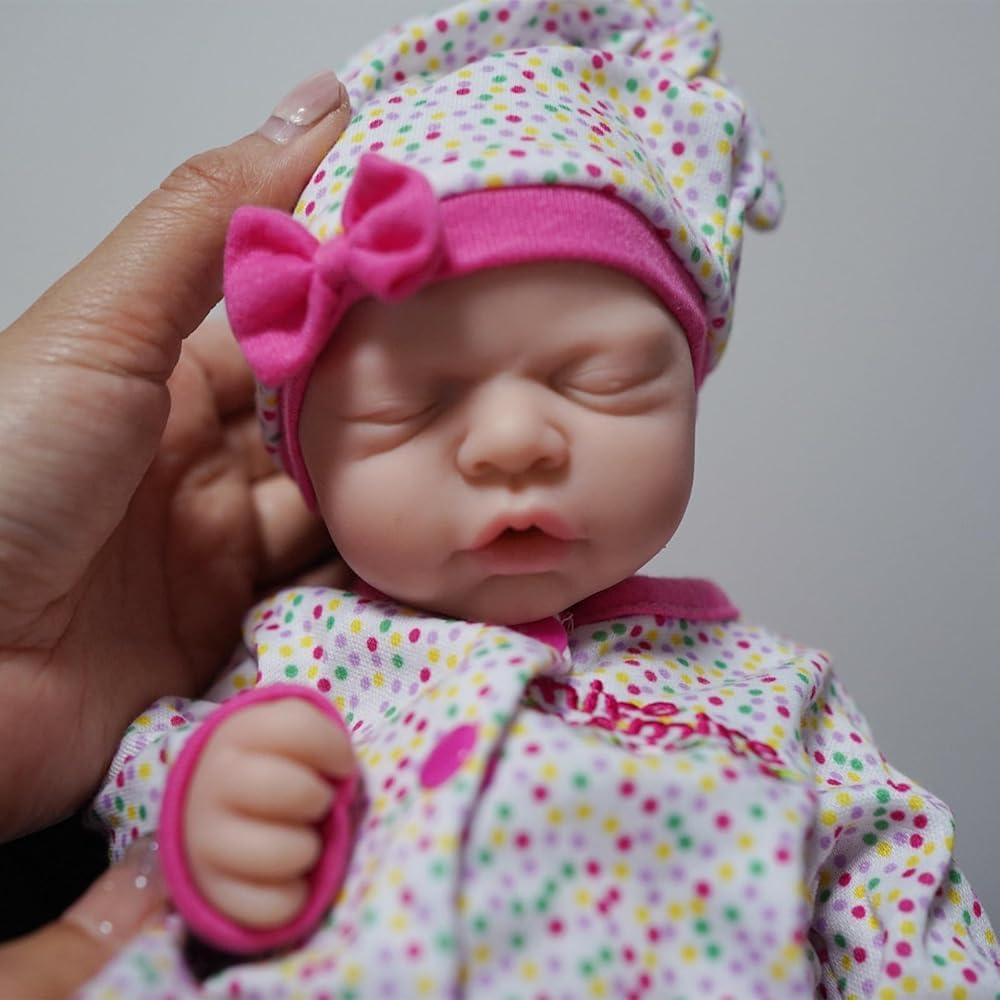 12" Reborn Baby Dolls, Full Silicone Baby Dolls, Realistic Soft Silicone Newborn Baby Doll, Real Full Body Silicone Reborn Baby Dolls with Feeding Accessories(Girl)