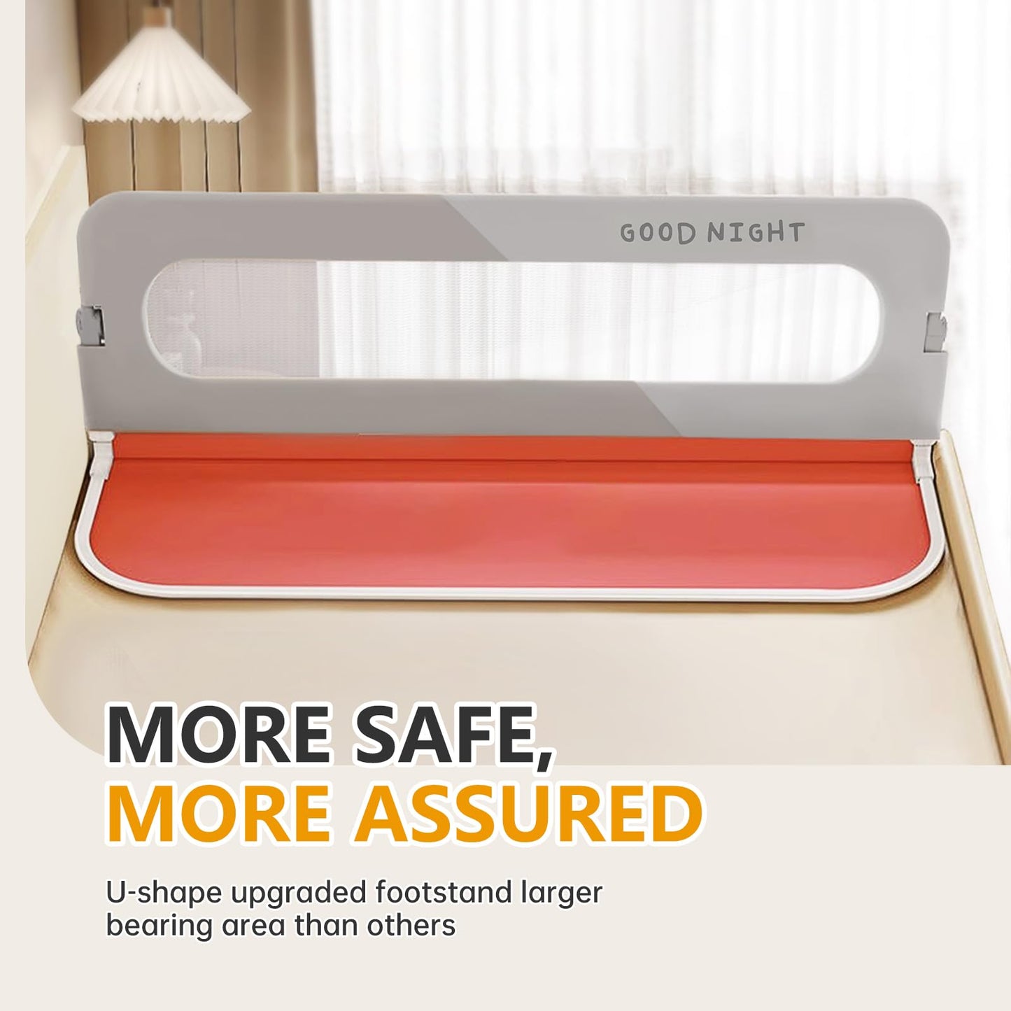 strenkitech Foldable Toddler Bed Rails - Kids Guard Bumper for Crib Safe Bed Side Rail for Twin Queen King Full Size Beds (59inch)