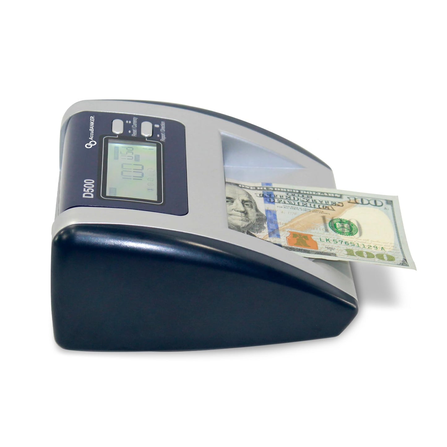 AccuBANKER D500 5-Point Automatic Counterfeit Money Bill Detector & Value Detection Machine with Infrared, Magnetic, Watermark, Dimension Detection & Ultraviolet Sensors, Commercial Grade, UL Listed