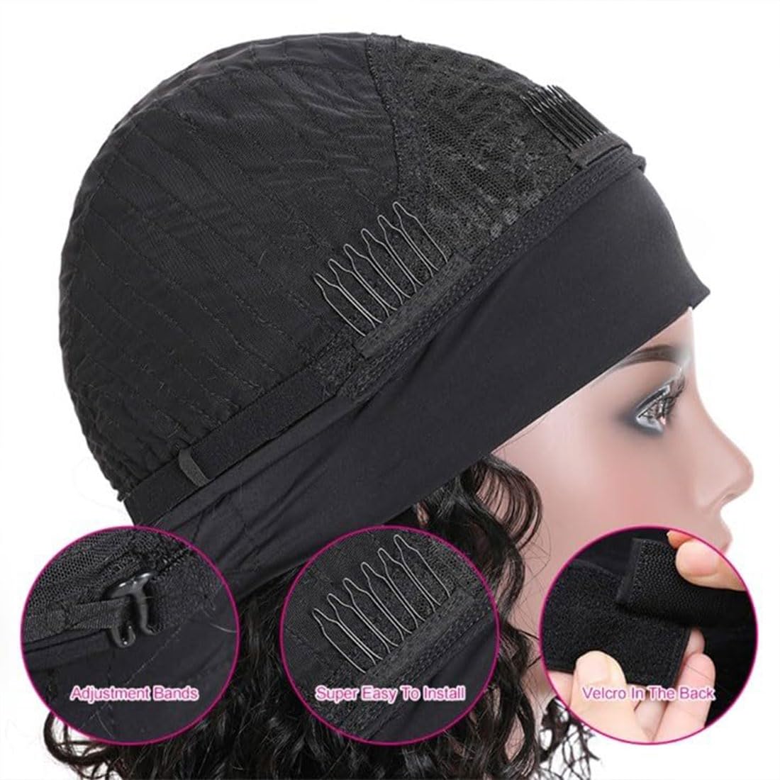 Annora Headband Wigs Human Hair Short Bob Wig Human Hair Straight bob Headband Wig Human Hair Remy Hair Easy Wear and Go Glueless WigsBob Headband Wigs for Women Black Color 150% Density 12 Inch