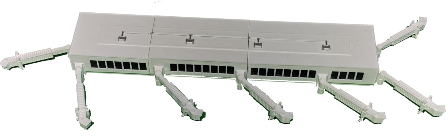 Airport Terminal with Jetbridges Compatible with Daron Toy Jets, 3d printed