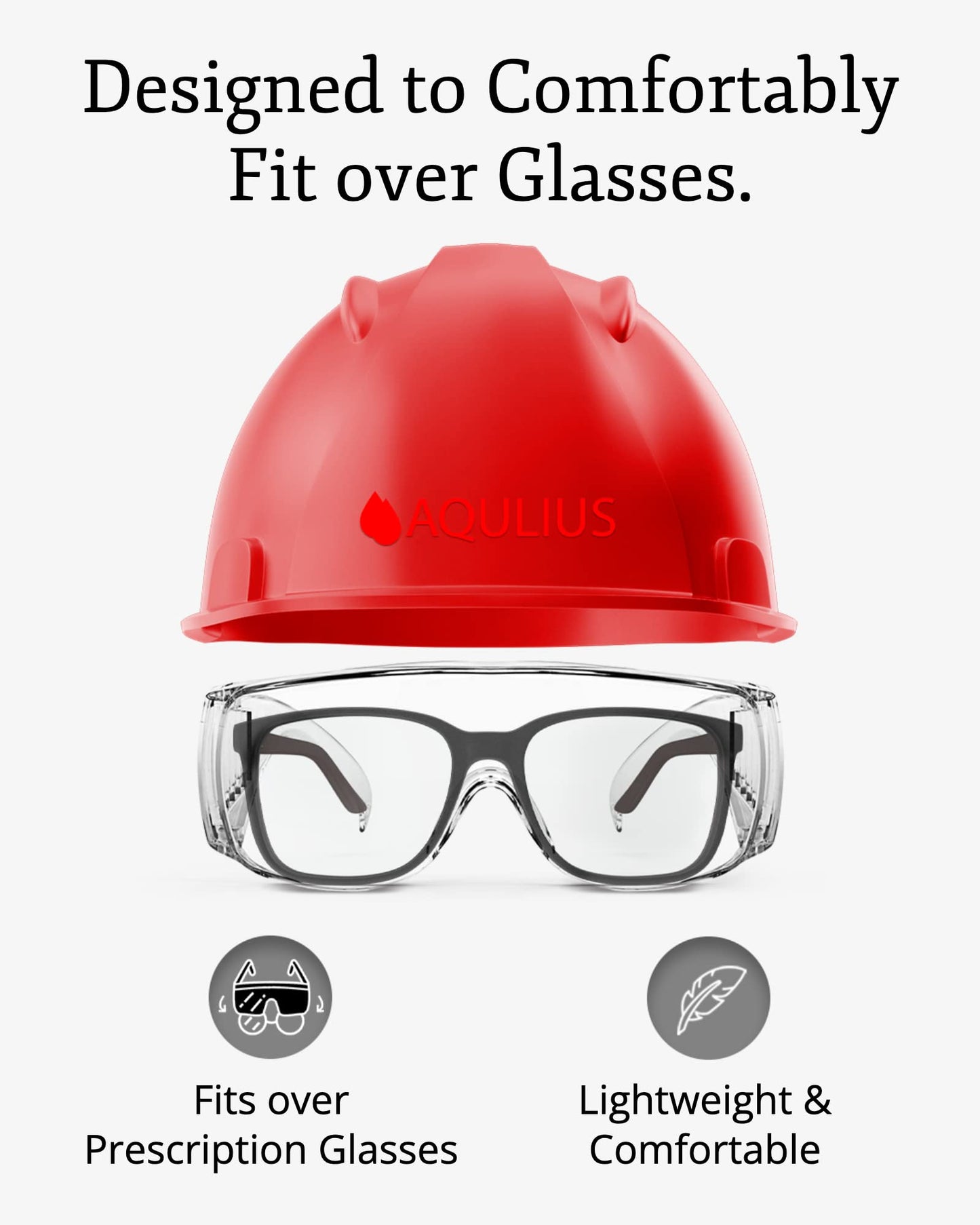 Aqulius 48 Pack Safety Glasses Over Eyeglasses (Anti-Fog & Scratch Resistant) Crystal Clear Eye Protection - OTG Safety Goggles - Protective Eyewear
