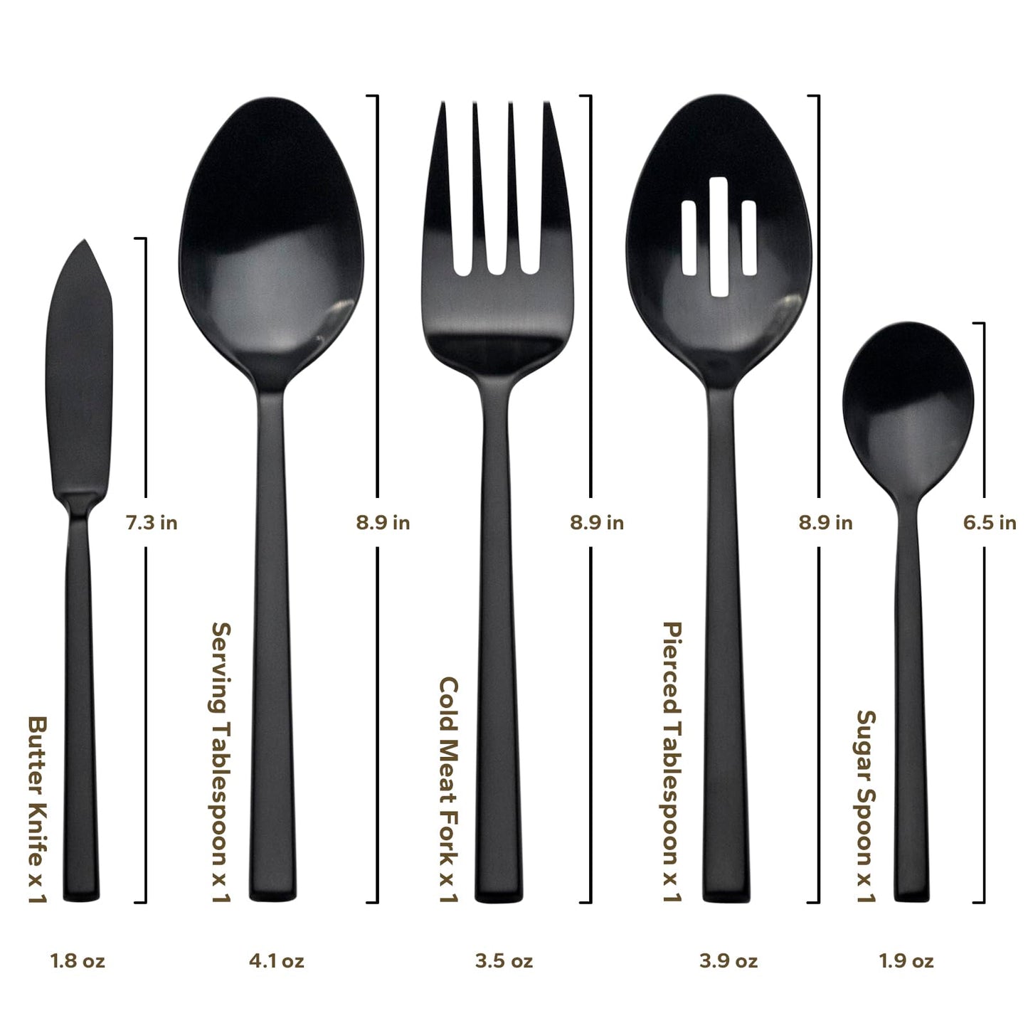 Alata Cube 45-Piece Forged Stainless Steel Flatware Set Cutlery Set with Utensil-Serving Set, Silverware Set Service for 8, Matte Satin Polished, Dishwasher Safe