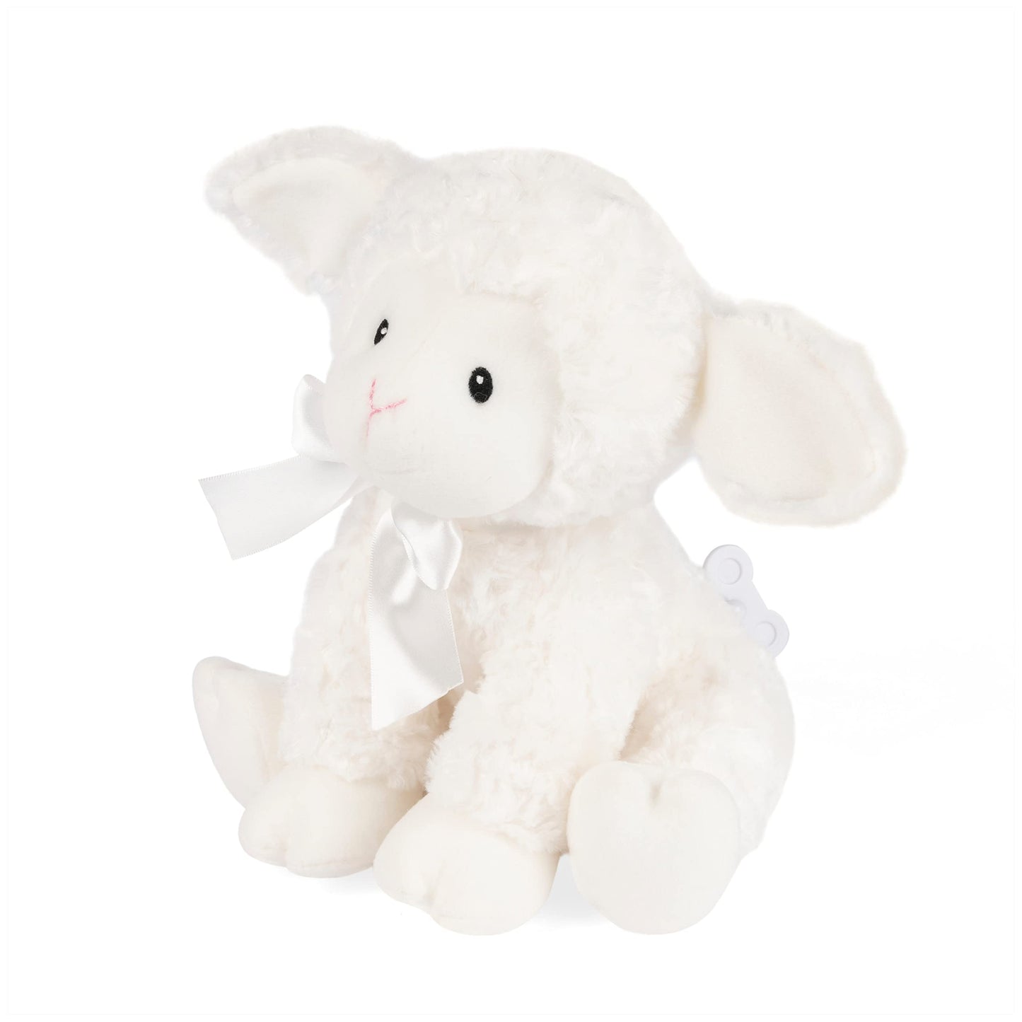 Baby GUND Lena Lamb Keywind Musical Plush, Plays Brahms’ Lullaby, Stuffed Animal Sensory Toy for Babies 10 Months & Up, White, 10”