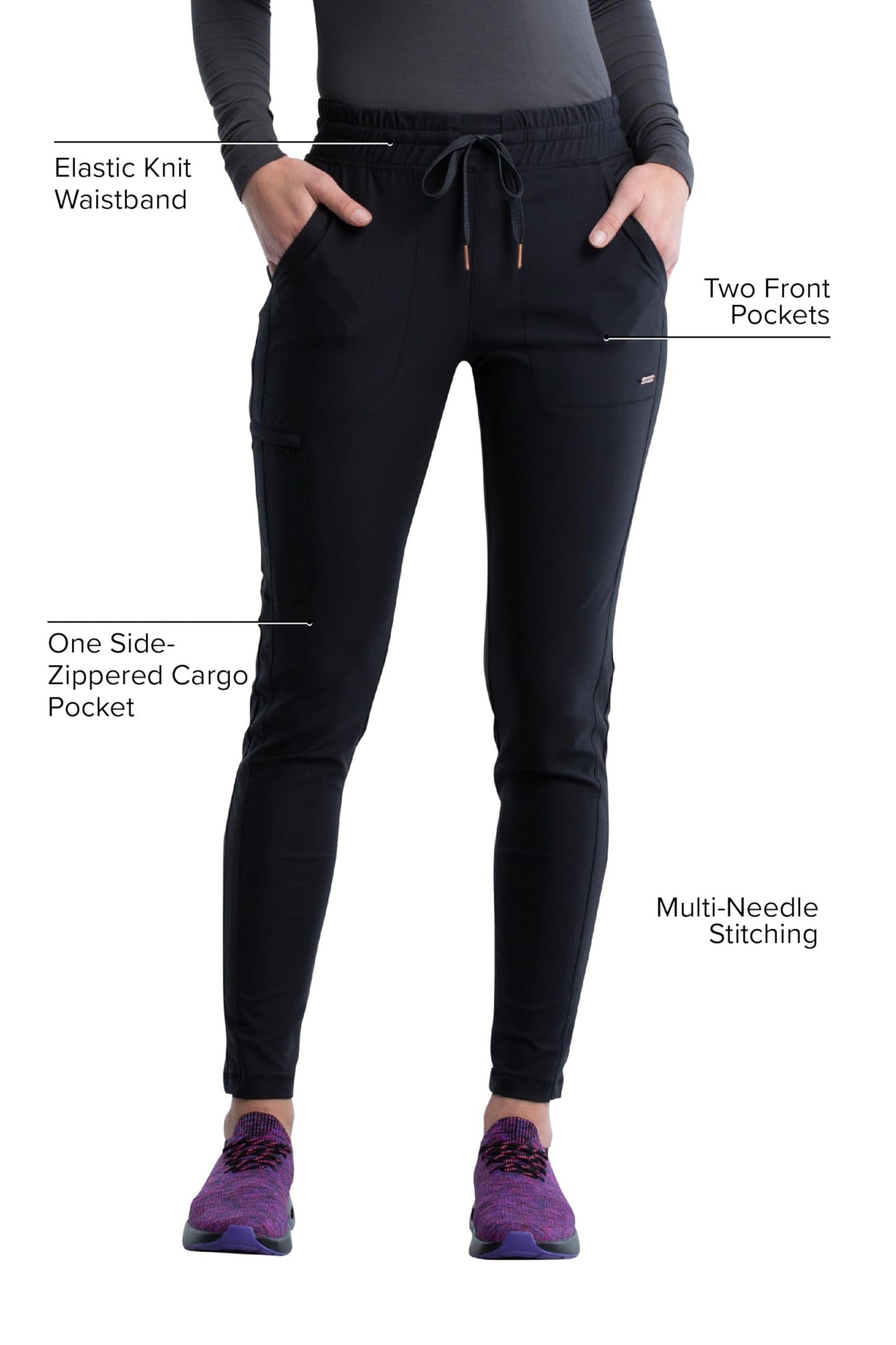 Cherokee Women's Scrub Pant with 360° Stretch & Moisture Wicking Fabric CK095, S, Black