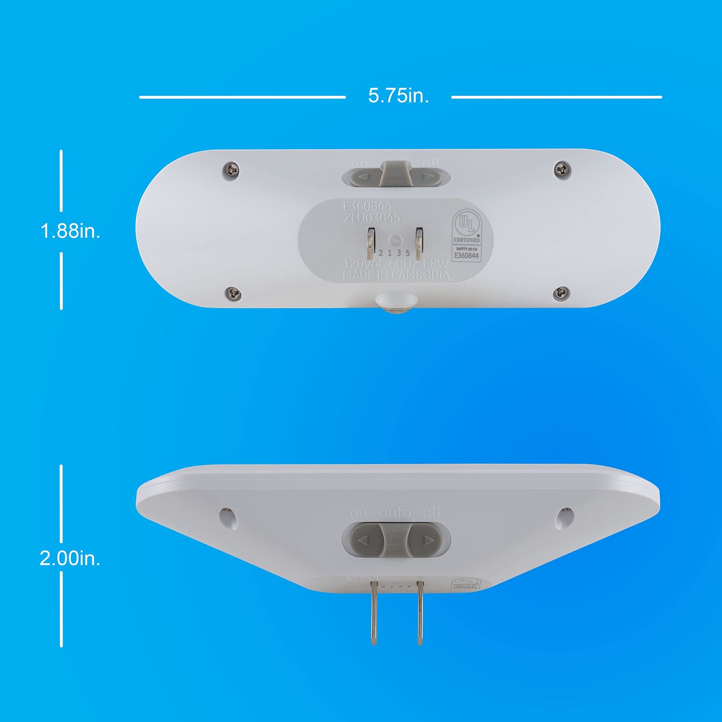 GE Ultrabrite Plug in LED Night Light Bar with On/Off/Auto Switch, 100 Lumen Soft White Lighting for Hallways and Bedrooms, 4-Pack, 62459