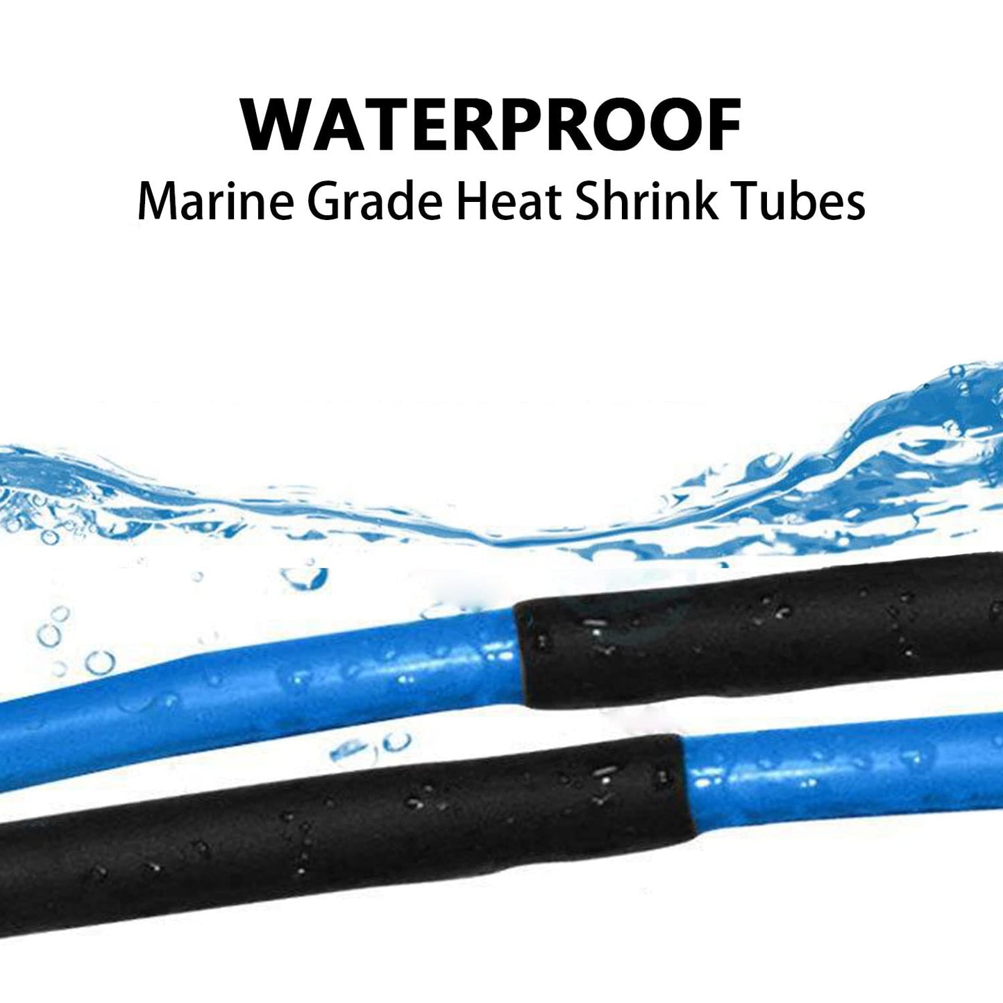ALEKOR 3:1 Ratio Heat Shrink Tubing Roll Adhesive Lined Industrial Marine Grade Dual Wall Heat Shrink Tube Waterproof and Sealed Black (1-1/2 inches(40 mm), 30 Feet)
