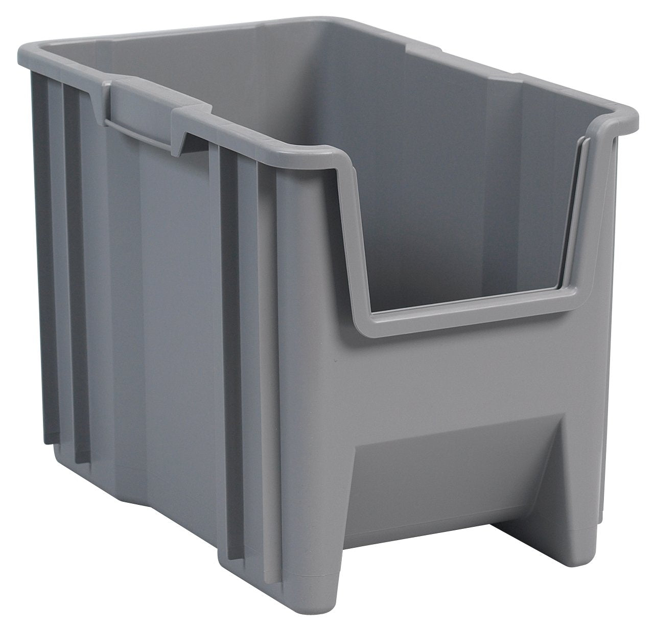 Akro-Mils 13014 Stak-N-Store Heavy Duty Stackable Open Front Plastic Storage Container Bin, (17-1/2-Inch x 11-Inch x 12-1/2-Inch), Gray, (4-Pack)