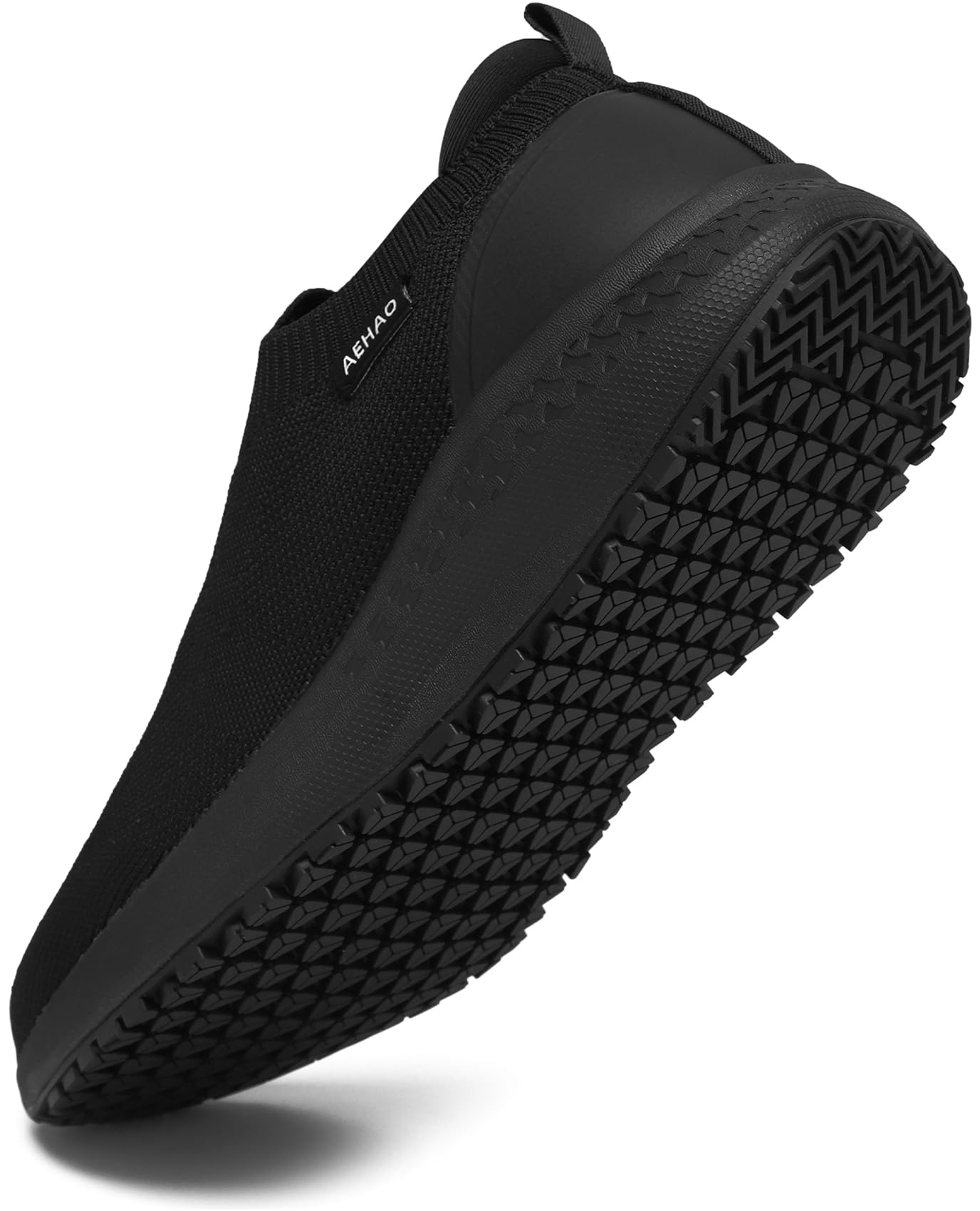 AEHAO Women's Non Slip Work Shoes Food Service Waterproof Slip-Resistant Chef Shoe for Kitchen Restaurant Hospital Staff Walking Sneakers Easy-Clean Slip-On Design,Black 8