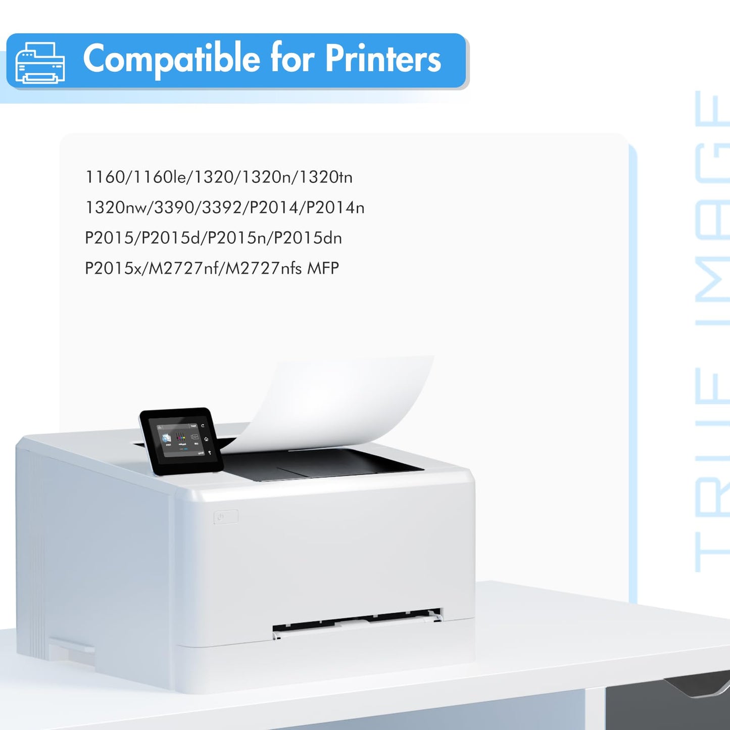 TRUE IMAGE Compatible Toner Cartridge Replacement for HP 49A Q5949A 53A Q7553A 49X Q5949X for HP Laserjet 1320 Toner Cartridge 1320n 3390 1160 1320tn 1320nw 3392 P2015 P2015dn Printer (Black, 2-Pack)