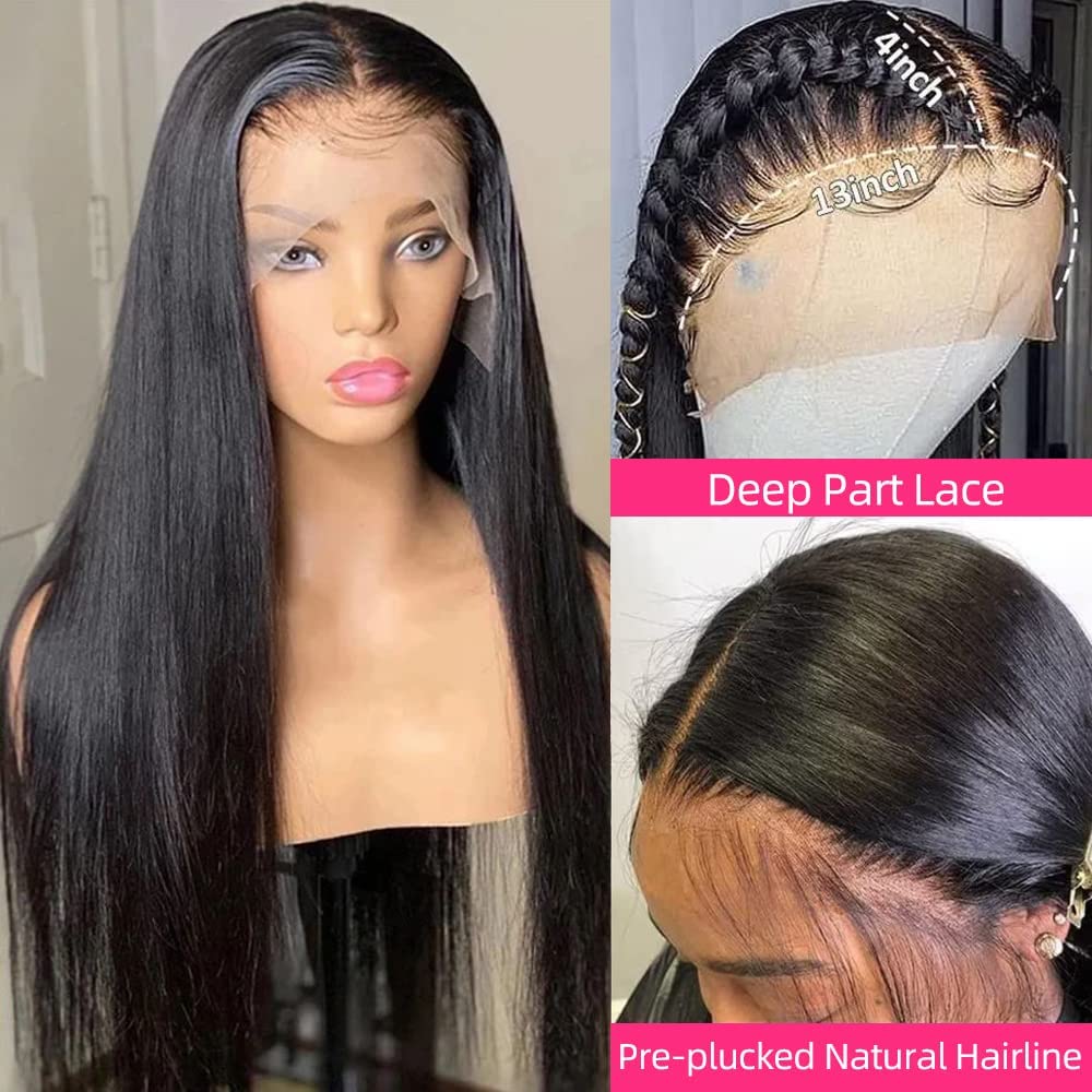 XUBULO 30 Inch Lace Front Wigs Human Hair 200 Density Real Human Hair Wig 13x4 HD Lace Front Wigs Human Hair Pre Plucked straight human hair wigs Frontal Wigs Human Hair
