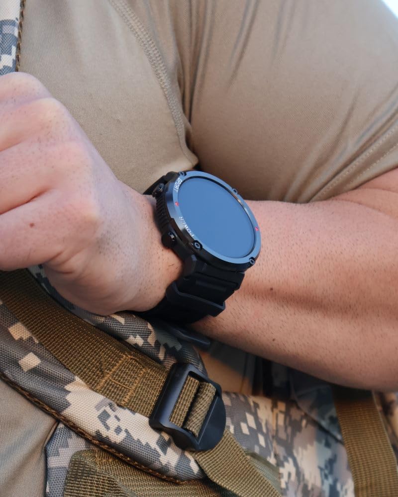 ALPHAGEAR Bravo XL Smartwatch for iPhone & Android, Rugged Smart Watch (Answer/Make Call), 24/7 Wellness Tracker with 1.69" AMOLED Screen, 10-14 Days Battery, IP68 (2xScreen Protector Included)