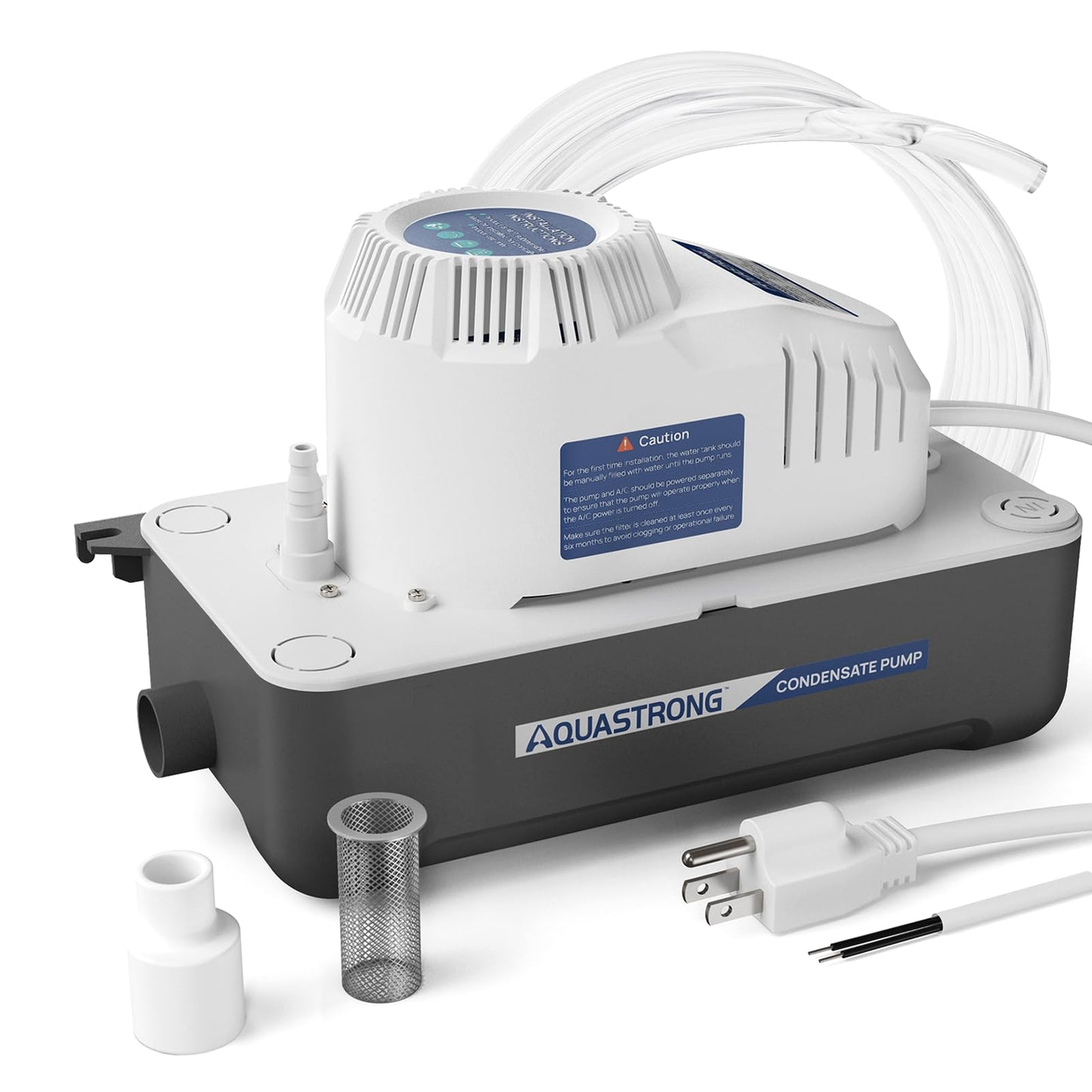 Aquastrong 115V 70 GPH HVAC Condensate Pump, AC Condensate Remove Pump with Automatic Safety Switch & & 19.7ft Tubing for Air Conditioner, Furnace, Dehumidifier,Ice Maker,3.3' Power Cord