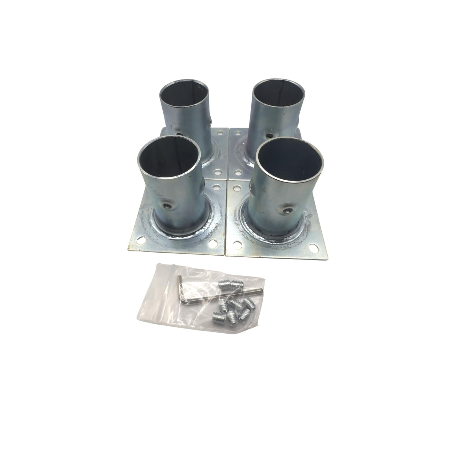 Generic Galvanized Steel Flange for 1-5/8 OD Tubing (4 Pack) (Perfect for Mounting Stainless Worktables, Equipment stands, and kitchen equipment legs., Gray