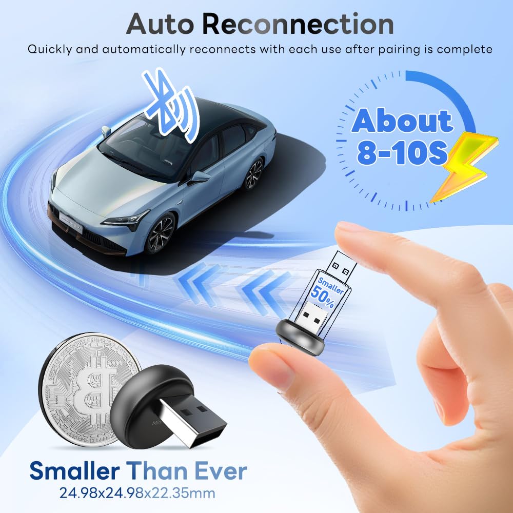 Carlinkit Wireless CarPlay Adapter & Android Auto Mini Ultra3, 2-in-1 Mini USB Desgin with OEM Car Models, Plug and Play/Low Latency Portable/Auto Connect, Compatible with iOS 10+ & Android 11+
