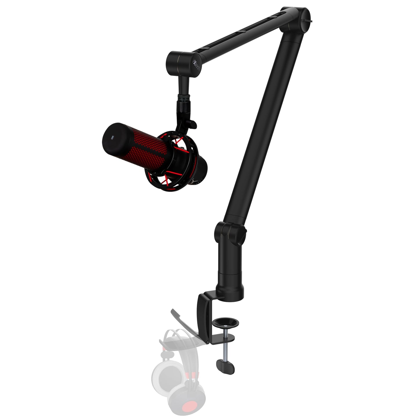 IXTECH Microphone Boom Arm with Desk Mount, 360ยฐ Rotatable, Adjustable and Foldable Scissor Mounting for Podcast, Video Gaming, Radio and Studio Audio, Sturdy and Universal - Elegance Model