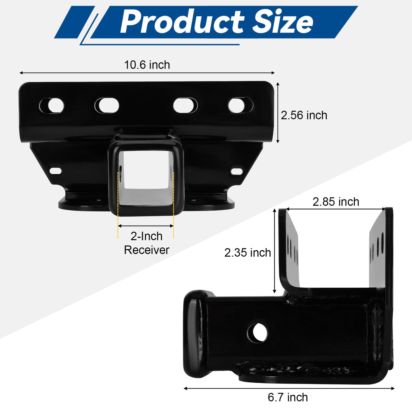 Chaoos Class 3 Trailer Hitch for Compatible with Ford Bronco 2021-2024,2 Inch Rear Bumper Tow Trailer Hitch Receiver,Weighing 12 pounds Heavy Duty Towing Receiver Hitch for Secure Hauling