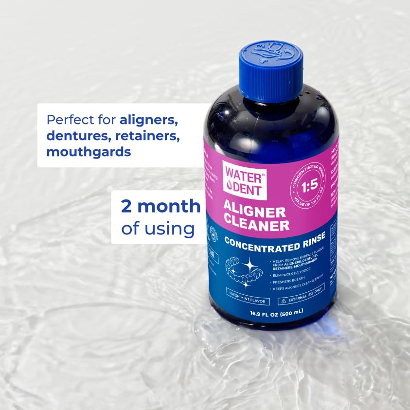 ALIGNER Cleaner Rinse | Concentrated | Clean INVISIALIGN, retainers, dentures, Mouth Guards | 2 Month Supply, (Pack of 1 = 101 fl.oz), Alcohol Free, Minty & Fresh. Made in USA - PACK OF 1