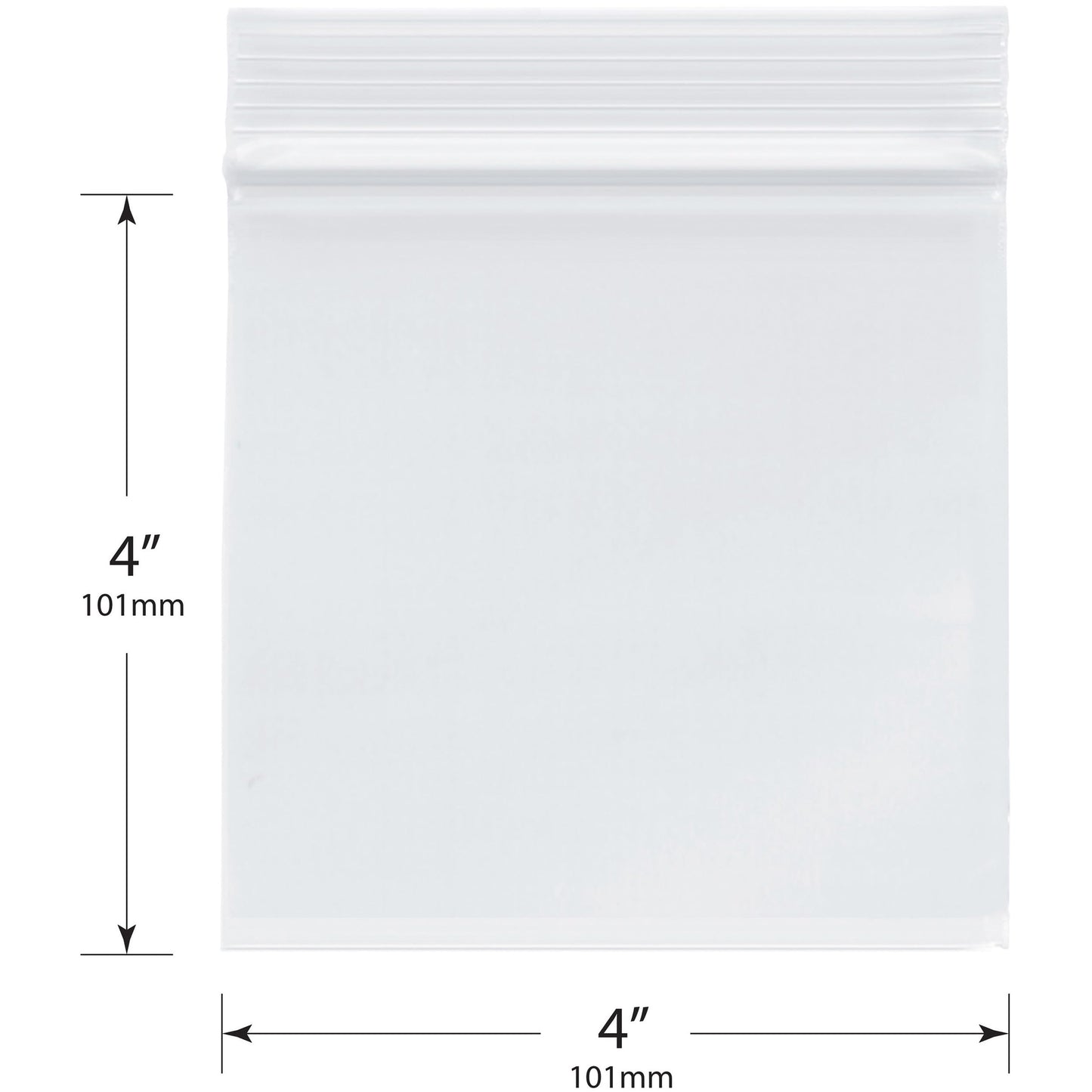 Plymor 4" x 4" (Case of 1,000), 4 Mil Heavy Duty Zipper Reclosable Plastic Bags