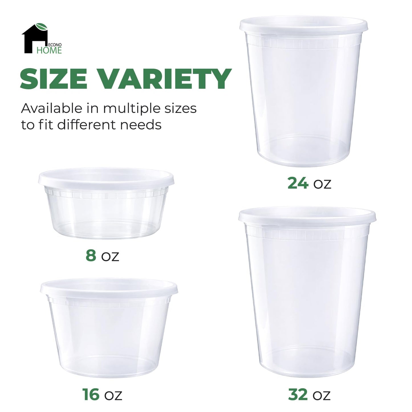 EconoHome Clear Deli Containers with Lids - 240-Pack, 32oz Plastic Containers with Lids for Food Storage, Meal Prep, Leftover, Restaurant Business, Takeout - Fridge, Microwave & Freezer-Safe