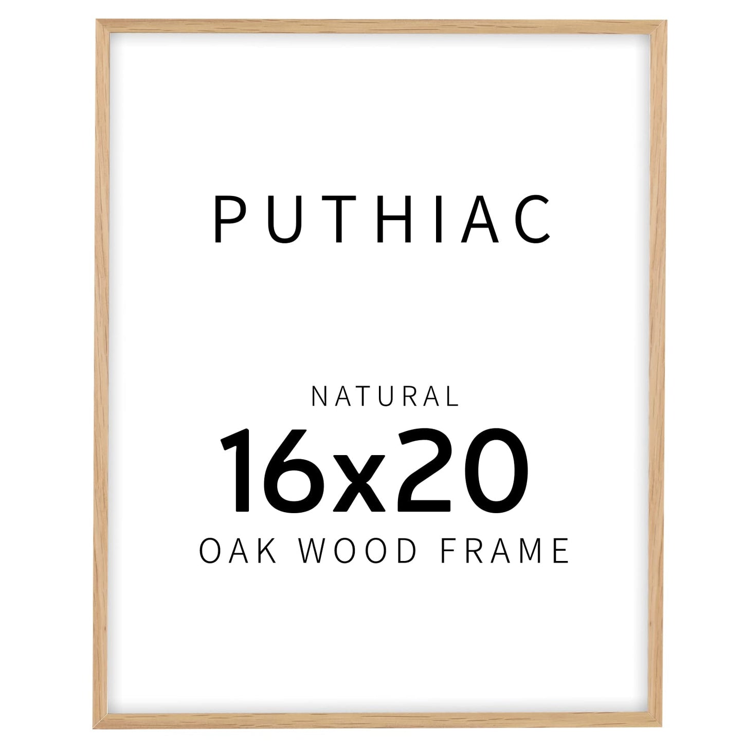 16x20 Picture Frames for Wall - Minimalist 16x20 Oak Wood Frames, 16"x20" Picture Frame Wood, Natural Solid Wooden Picture Frames for Wall Art Photo and Prints(1 Pack, Beige)