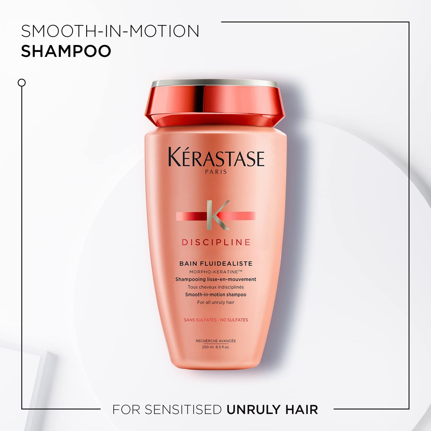 KERASTASE Smoothing Anti-Frizz Sulfate-Free Shampoo with Morpho-Keratine for All Hair Types, 8.5 Fl Oz