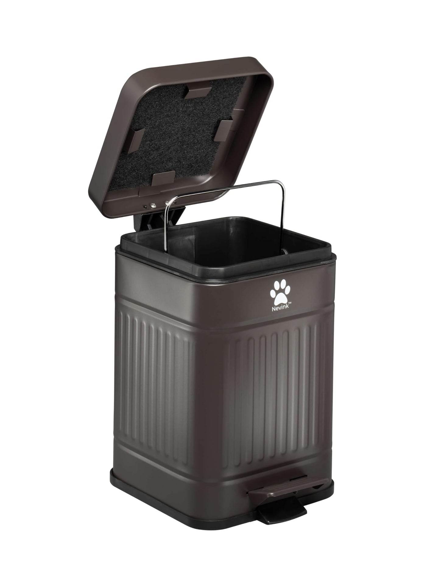Nevink Dog Poop Trash Can Outside - Outdoor Dog Waste Trash Can with Lid - Odor Proof Waste Station Container for Backyard - 5L/1.3Gal (Mulch)