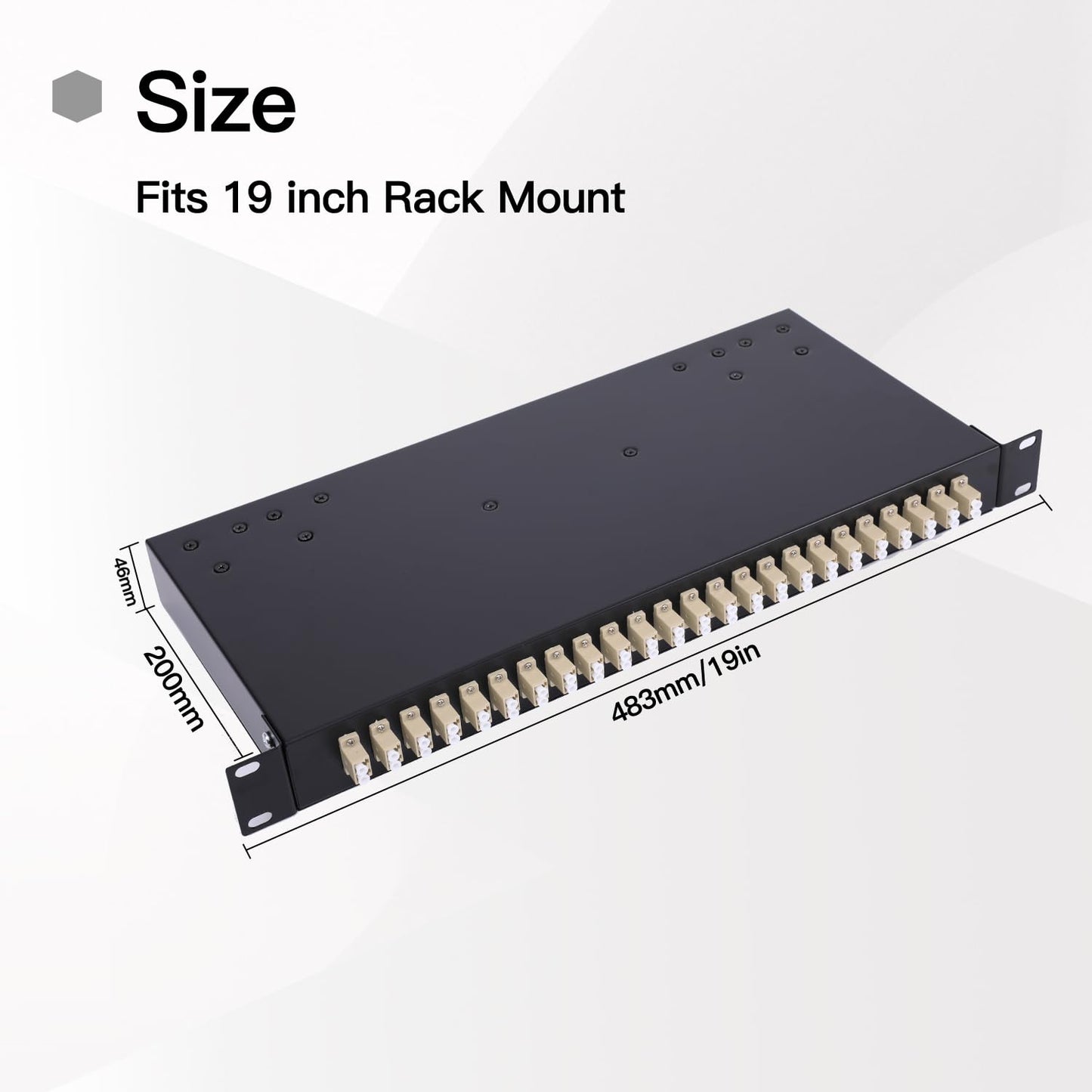 LC-OM3 Multimode Fiber Enclosure - 24 Duplex, 48 Port Rack Mount Box for 19" Racks - 1 RU with LC-UPC Kit, 2 Splice Trays, 48 Strand Pigtail Cables, and LGX Patch Panel