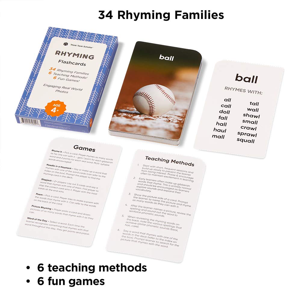 Preschool Flash Cards Learning Bundle - Alphabet, Numbers, Colors, Shapes, First Words, & Rhyming for Toddlers Ages 2-6