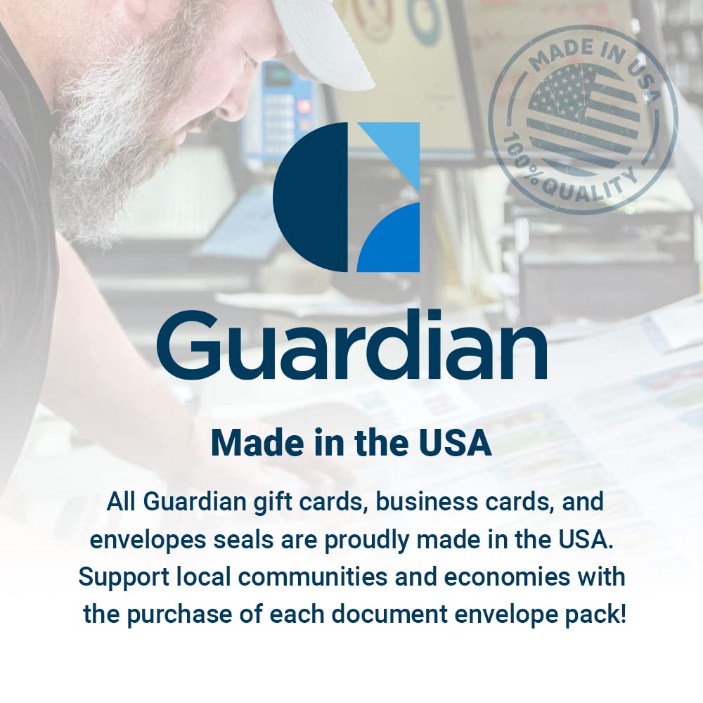 500 Guardian #6 Paper Coin Envelopes - Blank Small Envelopes for Coins, Receipts, Stamps, Small Parts Storage, & More – 3-3/8” x 6” Cash Envelopes – Gummed Flap Gift Card Holder Envelopes