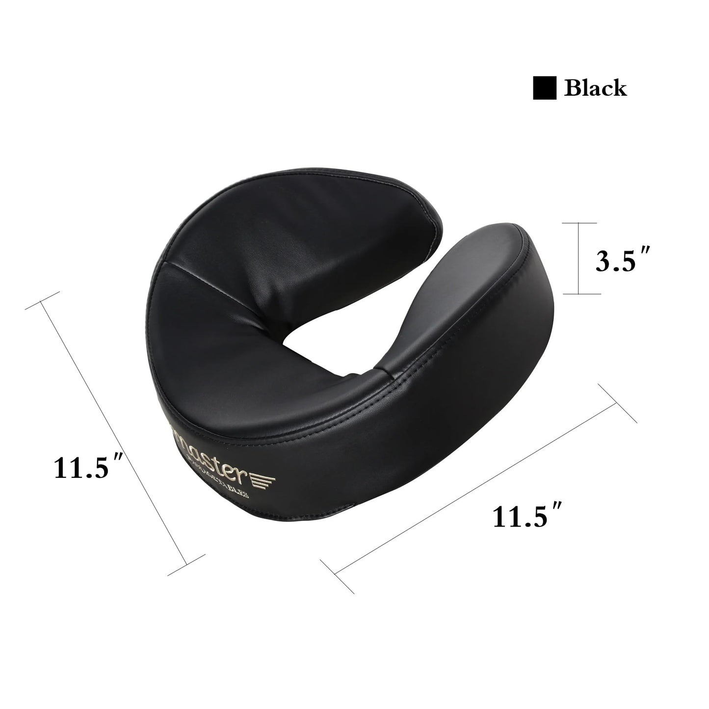 Master Massages Patented Ultra Plush Memory Foam Face Cushion Pillow Headrest, Black, 1 Count